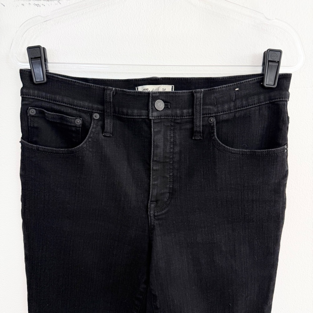 Madewell Kick Out Crop Jeans Black Rinse Wash Mid Rise Size 30 - Picture 3 of 6